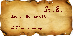Szoó Bernadett névjegykártya