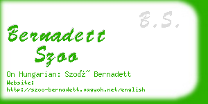 bernadett szoo business card